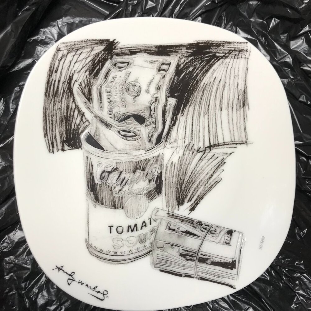 Andy Warhol Campbell's Soup Can & Dollar Bills Plate Numbered & Signed 518/5000